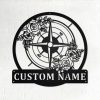 Personalized Floral Compass Sign Compass Wall Art Sign Home Decor Compass Custom Metal Sign Decoration For Room Housewarming Gifts 1