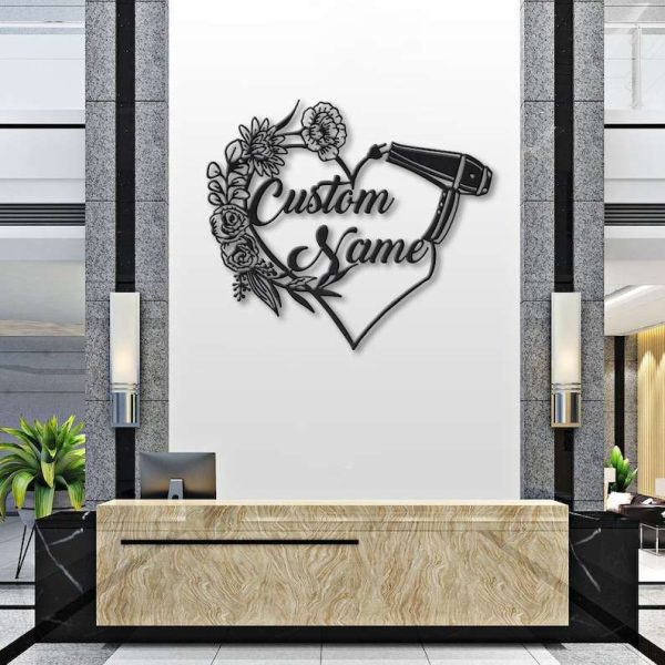 Personalized Floral Hair Scissors Metal Sign Hair Stylist Sign Hairdresser Sign Hair Salon Decor