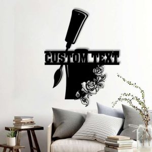 Personalized Floral Nail Polish Metal Wall Art Nail Salon Decoration Custom Metal Sign 1