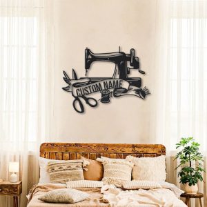 Sewing Machine Signs Personalized Metal Name Sign Sewing Room Decor Gifts  For Sewers - Custom Laser Cut Metal Art & Signs, Gift & Home Decor