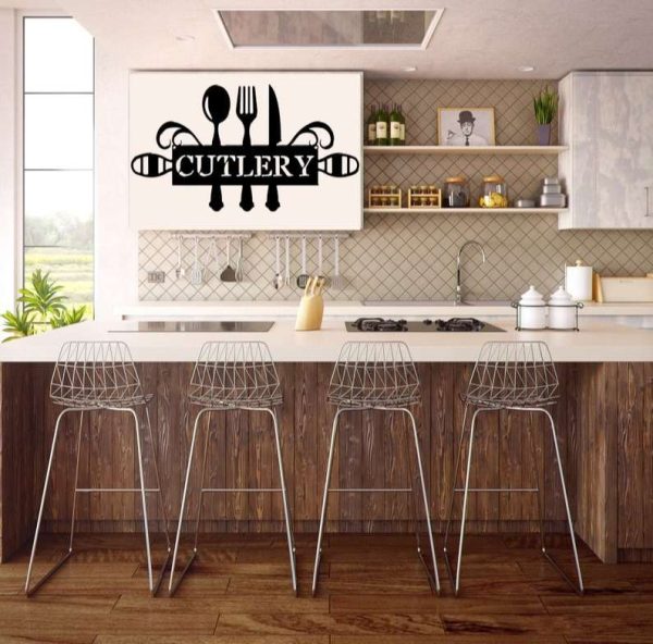 Personalized Fork Knife Spoon Set Sign Kitchen Sign Kitchen Wall Art Decor Home Decoration