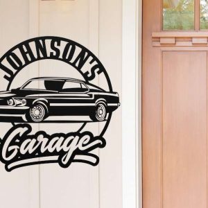 Personalized Garage Car Sign Garage Decor Garage Muscle Car Custom Metal Sign Fathers Day Gifts 1