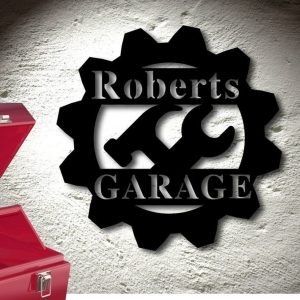 Personalized Garage Metal Sign Man Cave Decor Gift for Dad Fathers Day 2