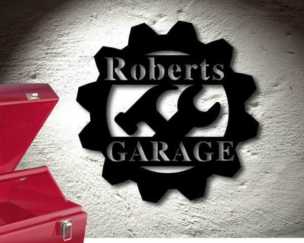 Personalized Garage Metal Sign Man Cave Decor Gift for Dad Fathers Day