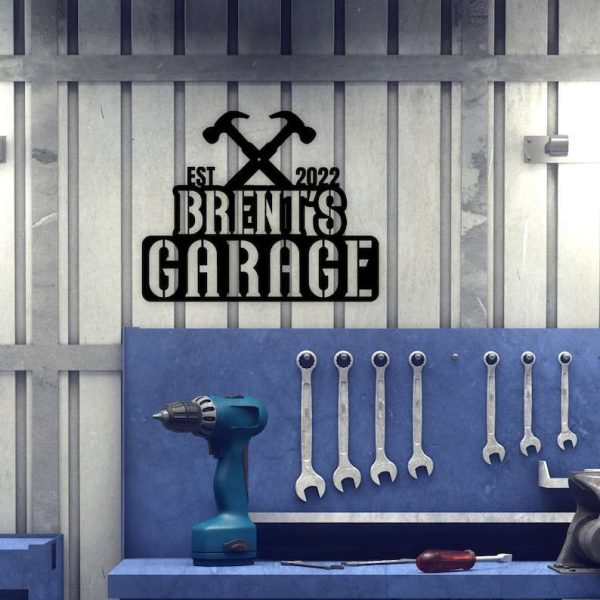 Personalized Garage Sign Dad’s Garage Men Workshop Custom Metal Signs Dad Gifts, Grandpa Gifts