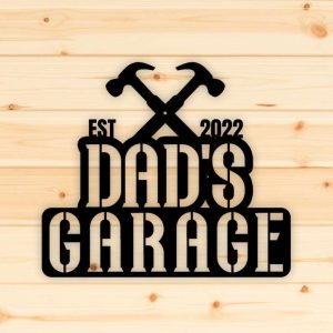 Personalized Garage Sign Dads Garage Men Workshop Custom Metal Signs Dad Gifts Grandpa Gifts 3