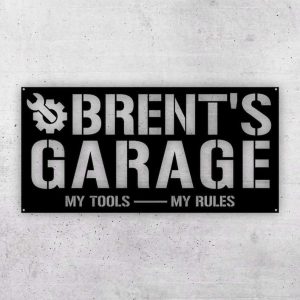 Personalized Garage Sign My Tools My Rules Garage Custom Metal Signs Dad Gifts 1