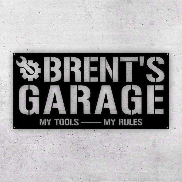 Personalized Garage Sign My Tools My Rules Garage Custom Metal Signs Dad Gifts