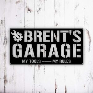 Personalized Garage Sign My Tools My Rules Garage Custom Metal Signs Dad Gifts 2