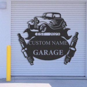 Personalized Garage Sign Workshop Custom Metal Sign Machinist Gift Workshop Decor 1