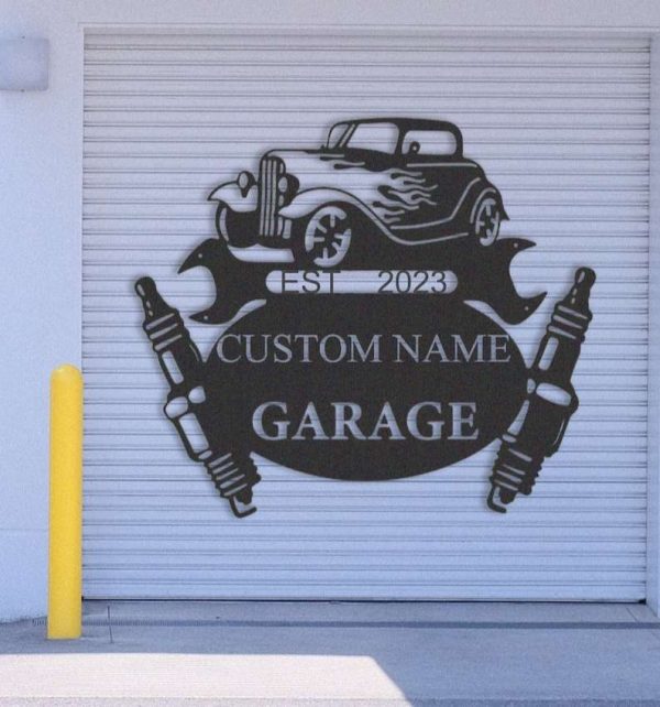 Personalized Garage Sign Workshop Custom Metal Sign Machinist Gift Workshop Decor