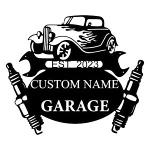 Personalized Garage Sign Workshop Custom Metal Sign Machinist Gift Workshop Decor 3