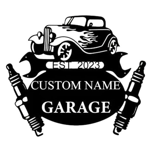 Personalized Garage Sign Workshop Custom Metal Sign Machinist Gift Workshop Decor