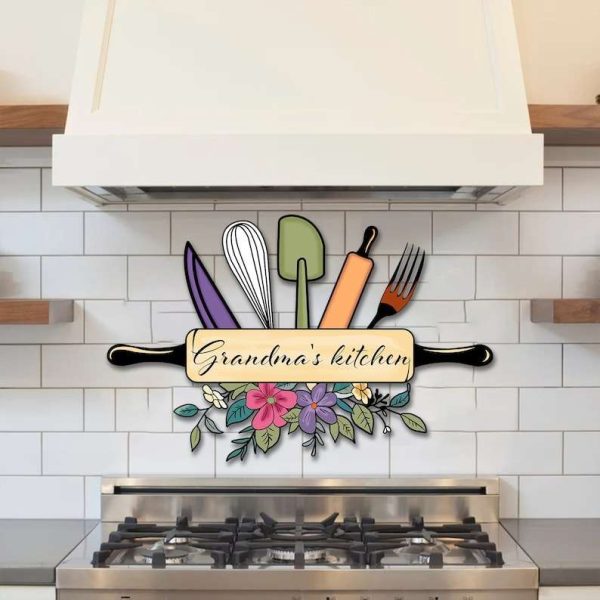 Personalized Grandma’s Kitchen Sign Kitchen Dining Room Decor Custom Metal Sign