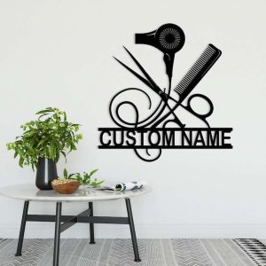 Personalized Hair Salon Sign Hair Stylist Name Sign Home Decor Hair Salon Shop Owner Gift Barber Gifts 2