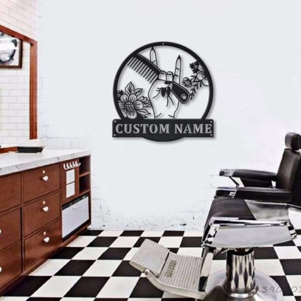Personalized Hair Scissors Sign Hair Stylist Sign Hair Stylist Studio Sign Hairdresser Tool Decor