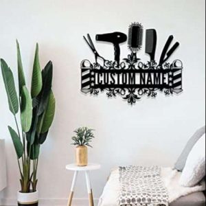 Personalized Hair Stylist Grooming Salon Gifts for Hairdresser Custom Metal Sign 2