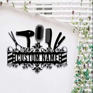 Personalized Hair Stylist Grooming Salon Gifts for Hairdresser Custom Metal Sign 4