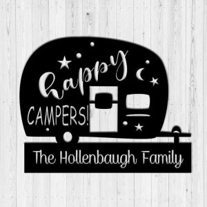 Personalized Happy Campers Sign Caravan Sign Camping O-oor Custom Metal Sign Summer Gifts Outdoor Enthusiast Gifts