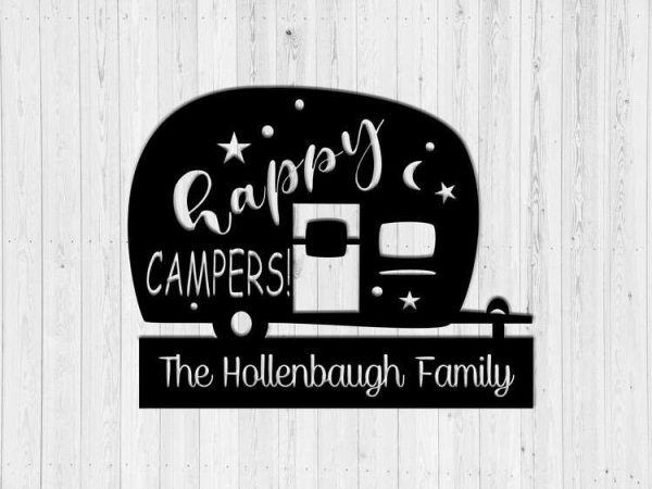 Personalized Happy Campers Sign Caravan Sign Camping O-oor Custom Metal Sign Summer Gifts Outdoor Enthusiast Gifts