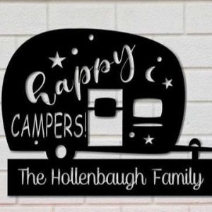 Personalized Happy Campers Sign Caravan Sign Camping O-oor Custom Metal Sign Summer Gifts Outdoor Enthusiast Gifts