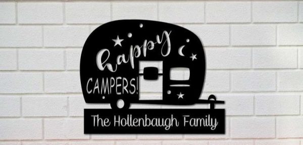 Personalized Happy Campers Sign Caravan Sign Camping O-oor Custom Metal Sign Summer Gifts Outdoor Enthusiast Gifts