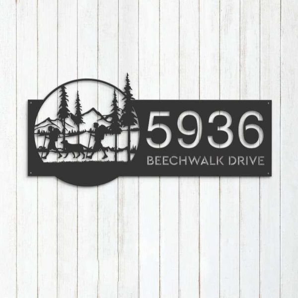 Personalized Hiking Sign Camping Camper Custom Metal Sign Metal Address Sign