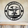 Personalized Home Forge Sign Iron Anvil Hammer Forge Blacksmith Wall Art Custom Metal Sign 1