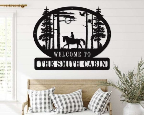 Personalized Horse Riding Sign Horse Stall Sign Farm Decor Horse Farm Custom Metal Sign Cabin Sign Housewarming Gifts