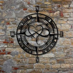 Personalized Infinity Heart Compass Sign The Road To Our Home Compass Custom Metal Sign Housewarming Gifts 2