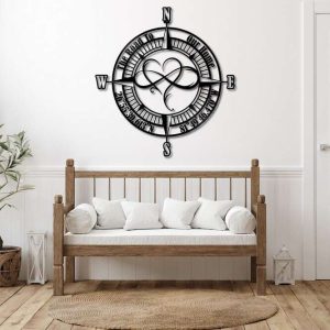 Personalized Infinity Heart Compass Sign The Road To Our Home Compass Custom Metal Sign Housewarming Gifts 4