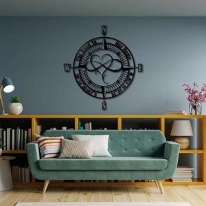 Personalized Infinity Heart Compass Sign The Road To Our Home Compass Custom Metal Sign Housewarming Gifts