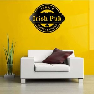 Personalized Irish Pub Sign Home Bar Sign Whisky And Cigars Sign Smoke House Home Bar Decor 2