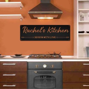 Personalized Kitchen Name Sign Custom Metal Indoor Sign, Mother's