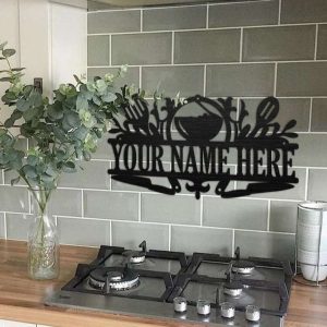 Personalized Kitchen Heart of the Home Custom Metal Sign