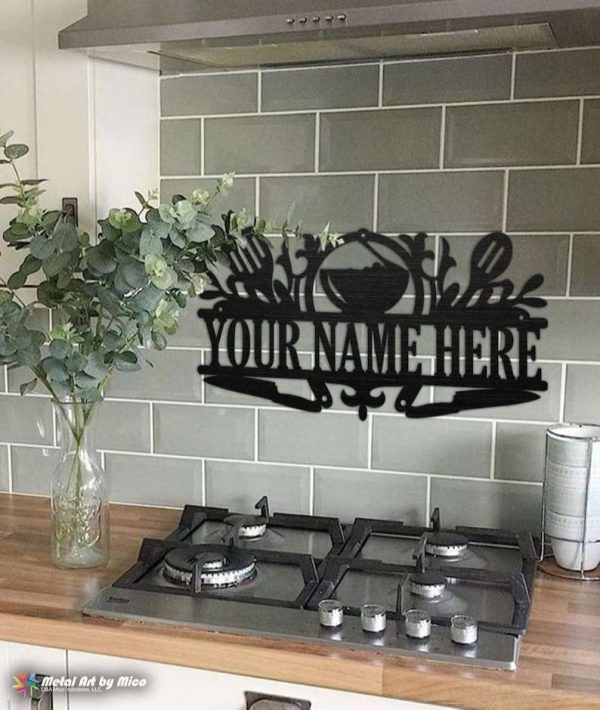 Personalized Kitchen Heart of the Home Custom Metal Sign