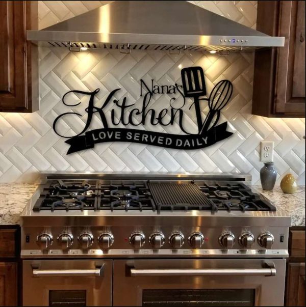 Personalized Kitchen Love Served Daily Kitchen Name Sign Kitchen Decor Mothers Day Gifts