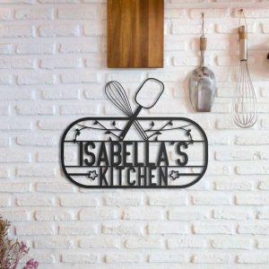 Personalized Kitchen Metal Wall Art Cwith Chef Name Mothers Day Gift Custom Metal Sign 1 1