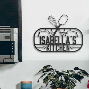 Personalized Kitchen Metal Wall Art Cwith Chef Name Mother’s Day Gift Custom Metal Sign