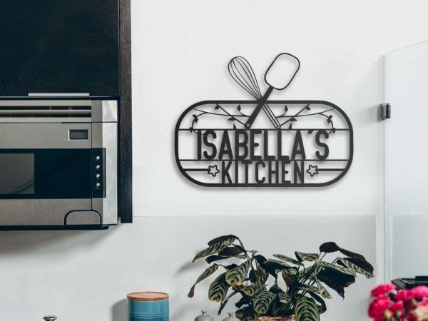 Personalized Kitchen Metal Wall Art Cwith Chef Name Mother’s Day Gift Custom Metal Sign