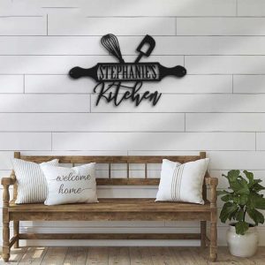 Personalized Kitchen Sign Backyard Cooking Lover Name Sign Chef Decoration Home Kitchen Decor Housewarming Birthday Gifts 2