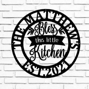 Personalized Kitchen Sign Bless This Little Kitchen Sign Kitchen Decor Housewarming Gifts 2