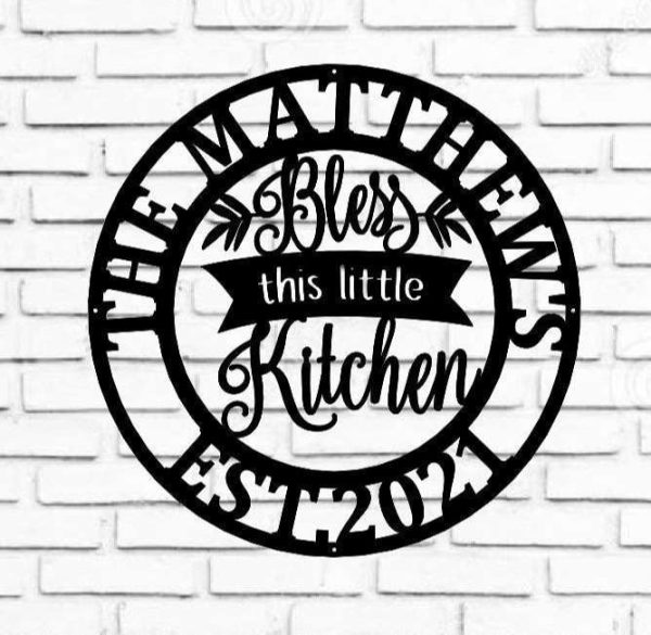 Personalized Kitchen Sign Bless This Little Kitchen Sign Kitchen Decor Housewarming Gifts