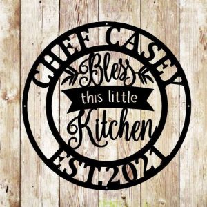 Personalized Kitchen Sign Bless This Little Kitchen Sign Kitchen Decor Housewarming Gifts 3