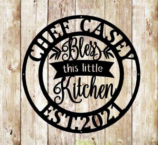 Personalized Kitchen Sign Bless This Little Kitchen Sign Kitchen Decor Housewarming Gifts