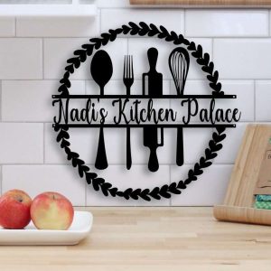 Personalized Kitchen Wall Decor Kitchen Utensils Custom Metal Sign