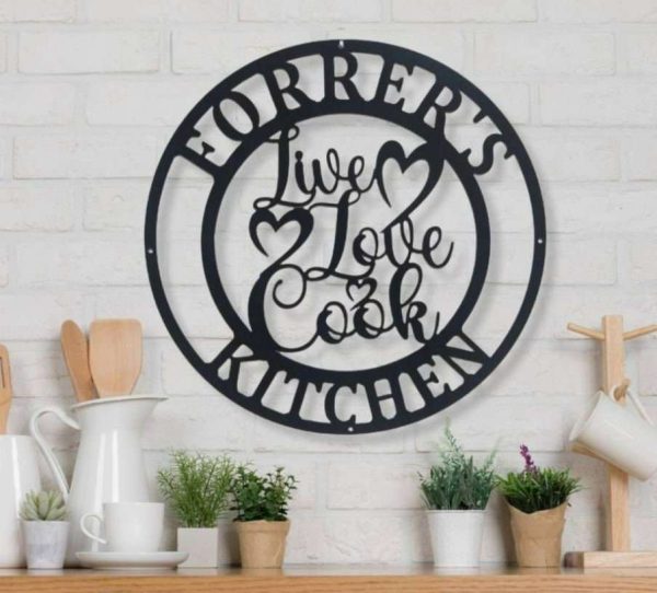 Personalized Kitchen Sign Live Love Cook Sign Cooking Lover Sign Kitchen Decor Mothers Day Gifts