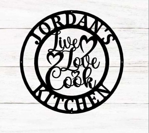 Personalized Kitchen Sign Live Love Cook Sign Cooking Lover Sign Kitchen Decor Mothers Day Gifts