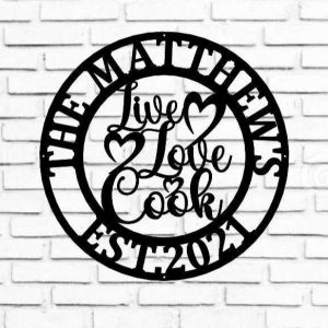 Personalized Kitchen Sign Love Cook Mothes Day Gifts Cooking Gift