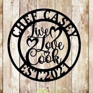 Personalized Kitchen Sign Live Love Cook Sign Cooking Lover Sign Kitchen Decor Mothers Day Gifts 4